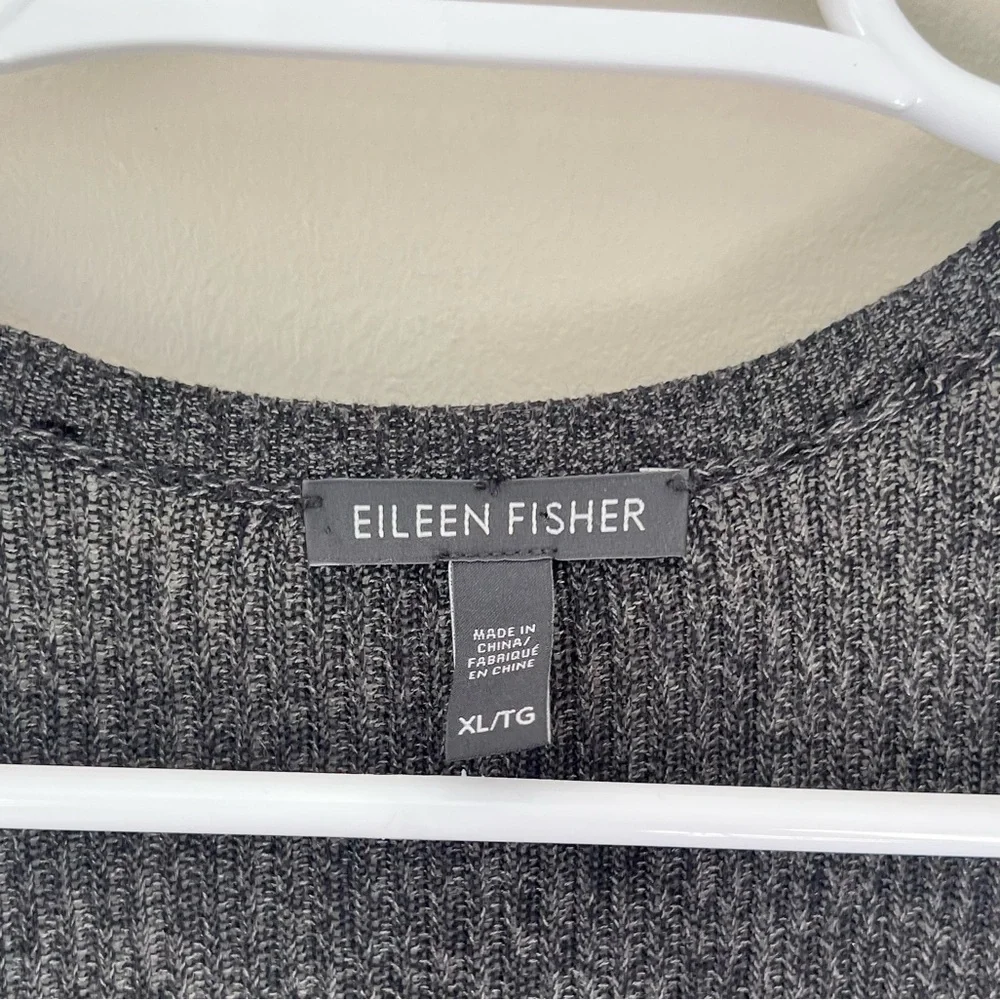 Eileen Fisher Women’s Dark Gray Open Front Long Cardigan Size XL - Picture 4 of 6